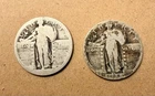 2 Standing Liberty Quarters 90% Silver U.S. Coins #8