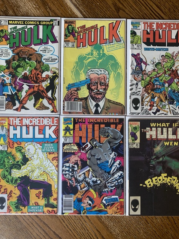 The Incredible Hulk #258 #291 #321 #327 #370. What If…#45. Marvel Comics Lot
