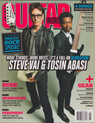 Guitar World Magazine Sep 2012 Steve Vai Tosin Abasi Alex Lifeson W DeMartini