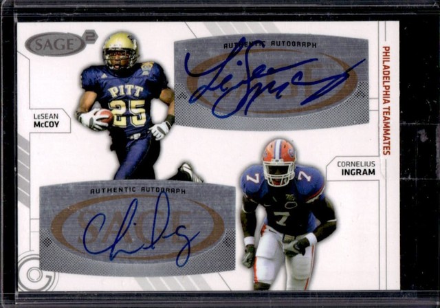 2009 SAGE Squared LeSean McCoy Cornelius Ingram Dual Auto #SA-61 Buckeyes