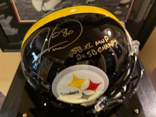 HINES WARD AUTOGRAPHED PITTSBURGH STEELERS FULL SIZE HELMET /COA