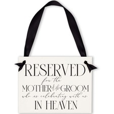 Wedding Memorial Reserved Chair Sign Mother Groom Remembrance Ceremony Seating