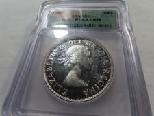 W6 Canada 1959 Silver Dollar ICG PROOF-LIKE-63 CAMEO