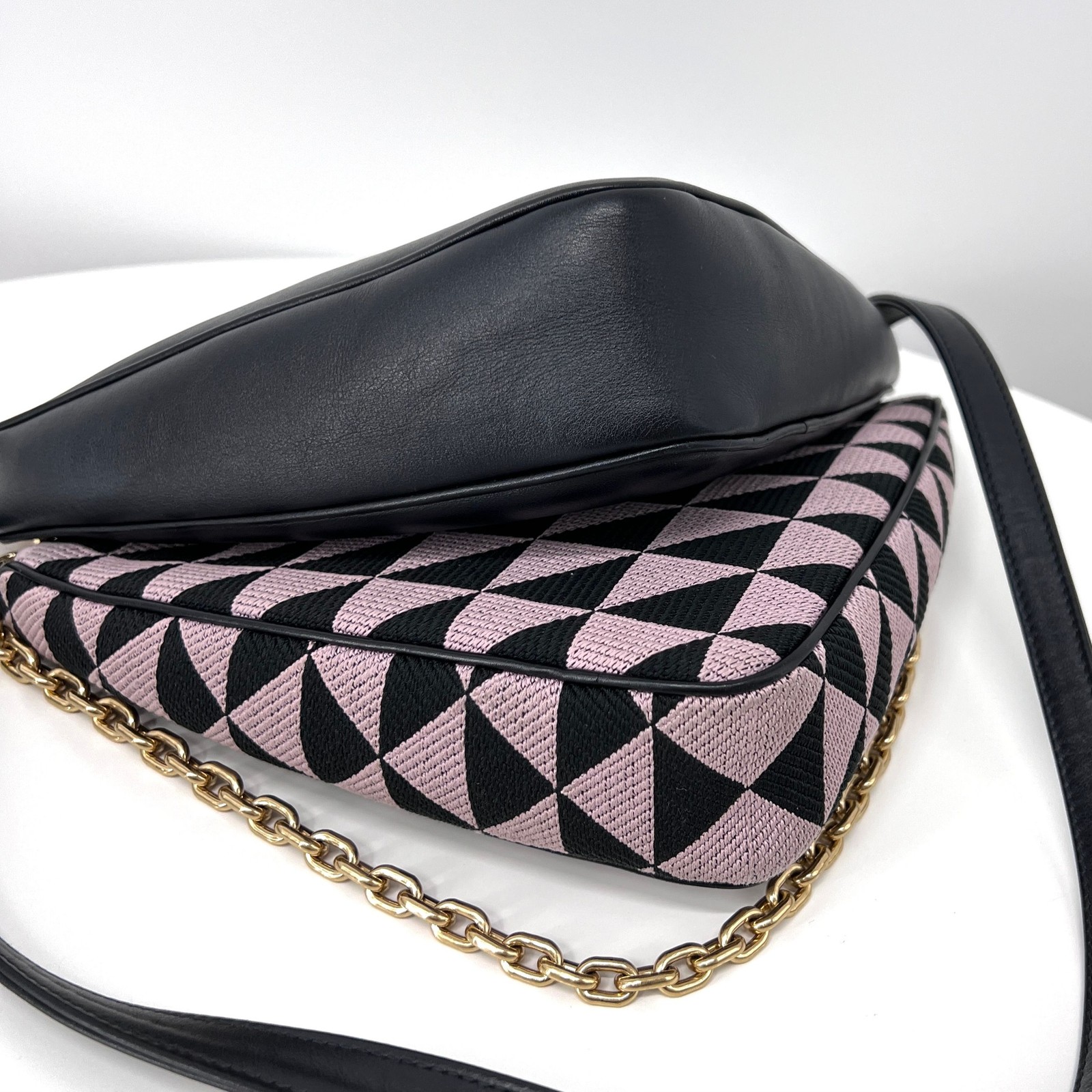 Prada Triangular Dual Chain Mini Bag Shoulder Bag… - image 9