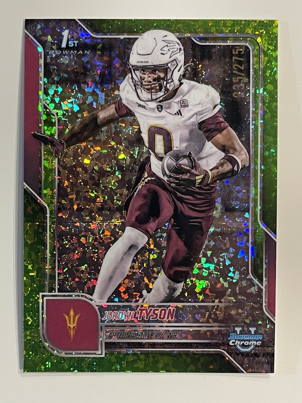 2025 Bowman U Chrome Jordyn Tyson 1st Bowman Lime Green Mini Diamond /275