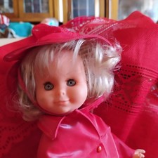 BELLISSIMA BAMBOLA VINTAGE ITALOCREMONA COMPLETO ROSSO CON STIVALI.ERA FURGA.