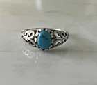 Vintage -  Sterling Silver Ring  w/Turquoise Stone - Marked -  Ring  Size 9