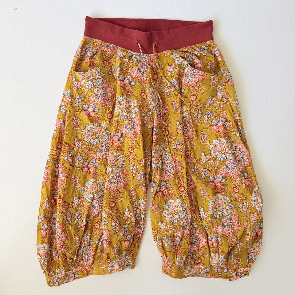 Boom Shankar Women’s Guru Pants Langenlook Wide Look Harem Boho Mustard Sz 10