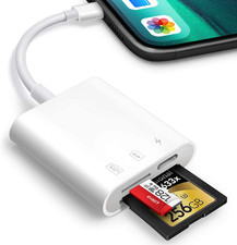 SD Card Reader with Dual Slots, Micro SD  SD Adapter for Phones/Tablets