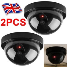 2x DUMMY DOME CCTV SECURITY CAMERA FLASHING LED INDOOR OUTDOOR FAKE CAM UK