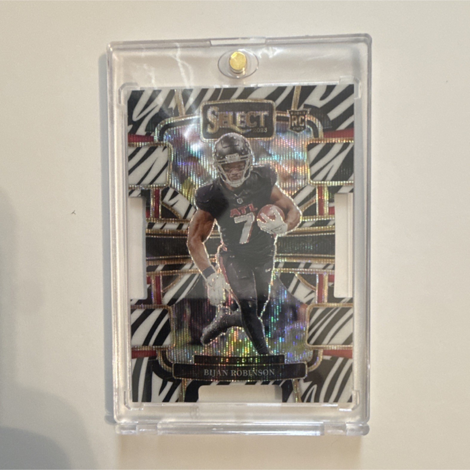 2023 Panini Select Bijan Robinson Zebra Prizm Die-Cut Rookie Atlanta Falcons #4