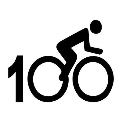 Century Ride 100 Mile Male Decal Sticker Black Die Cut Vinyl