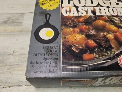 Vintage Sealed Box 90s Lodge Cast Iron Dutch Oven 10