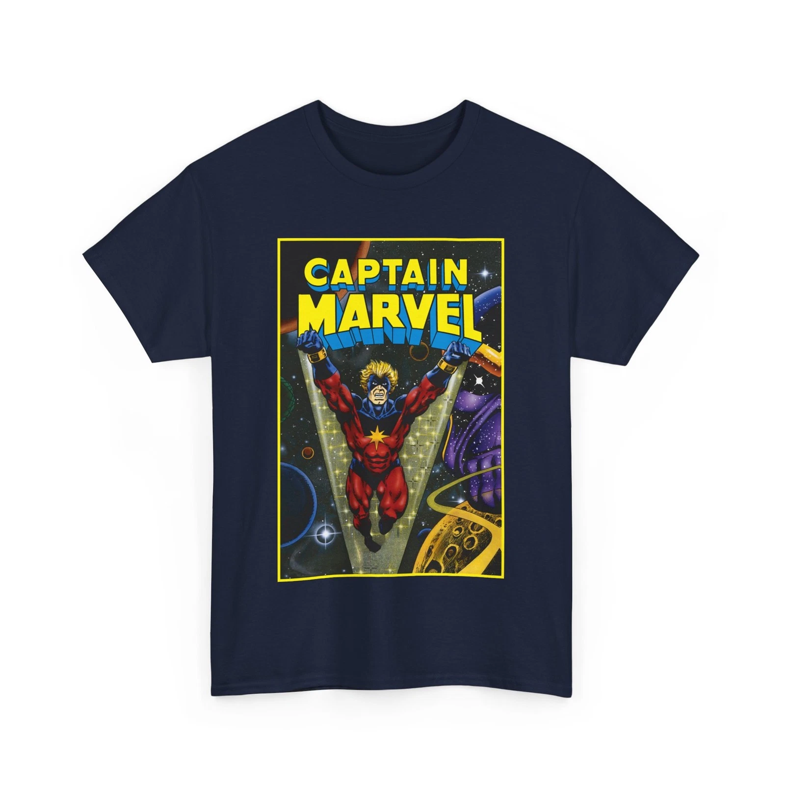 Captain Marvel T-Shirt - Jim Starlin Art - Mar-Vell - Thanos - Marvel Comics