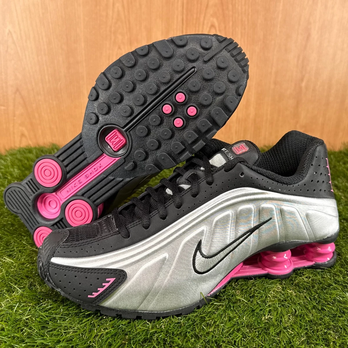 Nike Shox R4 Black Metallic Silver W for sale | eBay