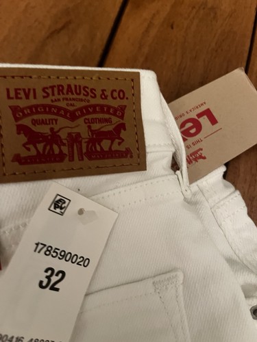 Levi’s Women Mid Rise Skinny Cropped White Jeans Size 14 Waist 32 Stretch New - Picture 4 of 9