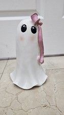 Coquette Cute Ghost Girl Figurine with Pink Bow Halloween 2025 NEW     