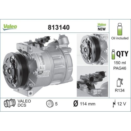 1X Kompressor, Klimaanlage Valeo 813140 Passend FüR Ford Volvo-image