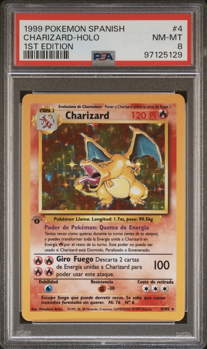 1999 Pokemon SPANISH 1st Edition Base Set Charizard Holo 4/102 PSA