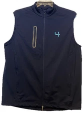 Levelwear Short Par 4 Vest Men's Size L Navy Full Zip Pockets EUC Casual
