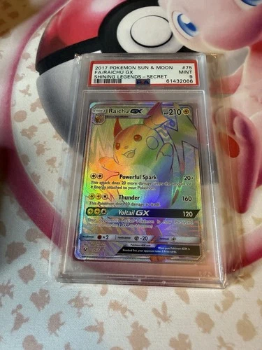2017 Pokemon Shining Legends Raichu GX 75/73 Secret Rainbow Rare PSA 9 MINT