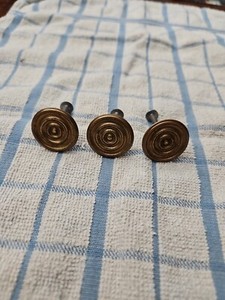 Vintage Drawer Pulls lot Of 3 Knobs Vintage Brass Look 