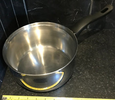 Sainsbury`s Stainless Steel Saucepan with Black handle-  20cm -Ref 41