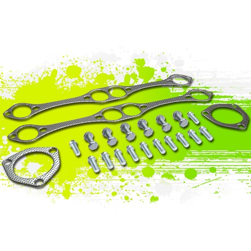 FOR CHEVY SMALL BLOCK SBC V8 ENGINE 283 305 327 EXHAUST HEADER GASKET W