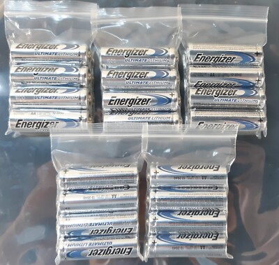 5x (4-Pack) Energizer AA Ultimate/Industrial Lithium Battery 20Count NEW *OB*