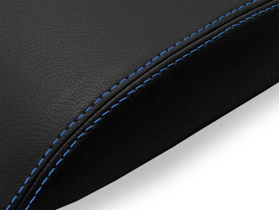 Se adapta a Pontiac GTO 2004-2006 PVC Cuero Consola Tapa Pull Over Cubierta Puntada Azul Foto 4 de 4