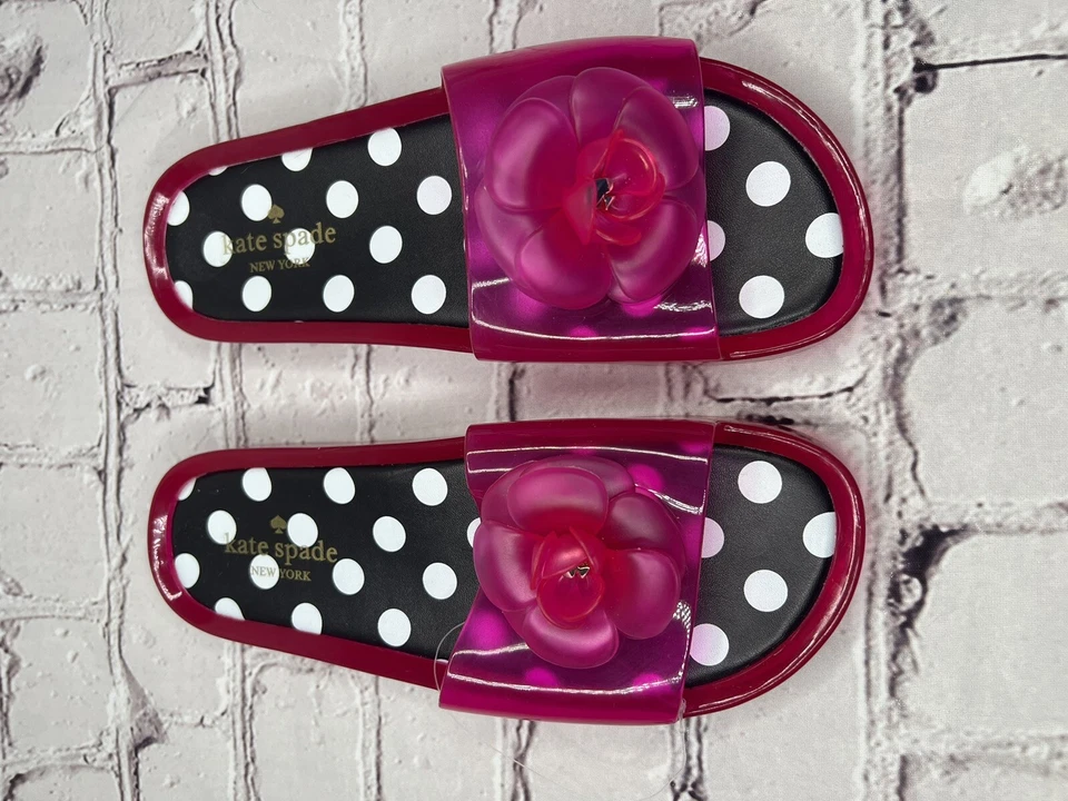 Zapatillas Kate Spade Jelly Rosa Blanco y Negro Lunares Suelas Talla 9 NUEVAS Foto 4 de 4