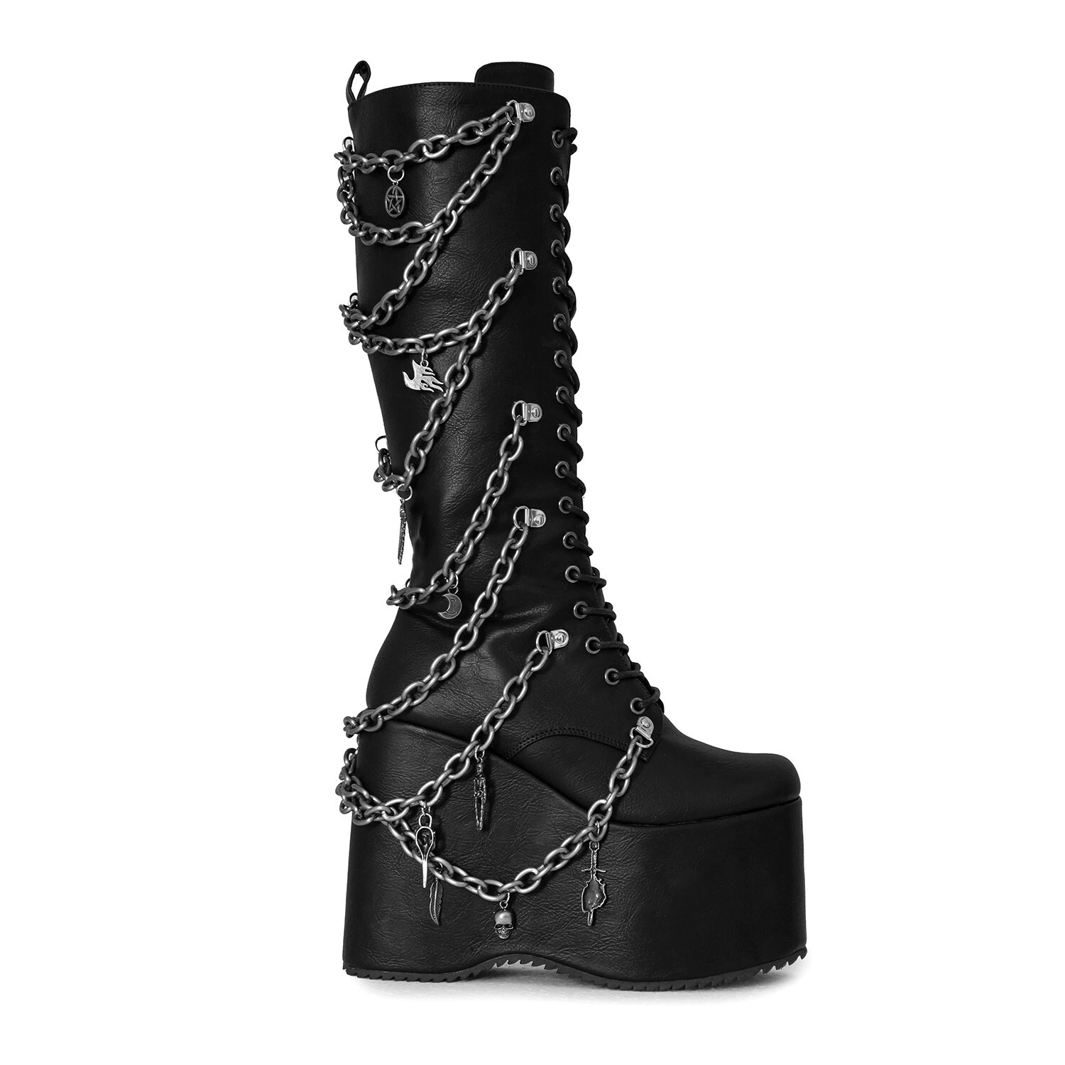 NEW Anthony Wang - CAMP MIRACLE Goth Black Platform Boots