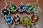 8 PCS REPRODUCTION GLASS FLOAT BALL WITH FISHING NET 3" **PICK YOUR COLORS**