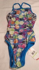 Speedo Flip Turns Reversible Suit Turquoise - Size 30 