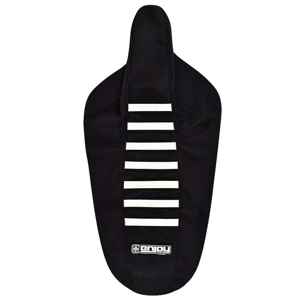 Cubierta de asiento Yamaha YZ 85 2002-2014 de Enjoy MFG todo negro blanco costillas #96 Foto 4 de 4
