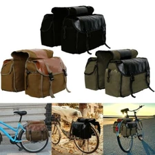 Bike Canvas Double Pannier Bags Large Capacity Bicycle Rear Seat Pack Saddle Bag