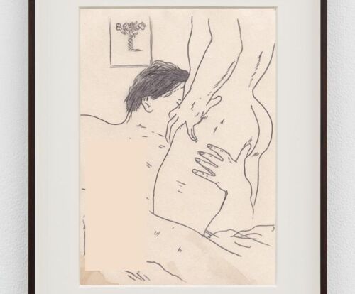 David Hockney Drawing Nude Male Pop Art Gay English modern portrait Cavafy - Photo 1 sur 3