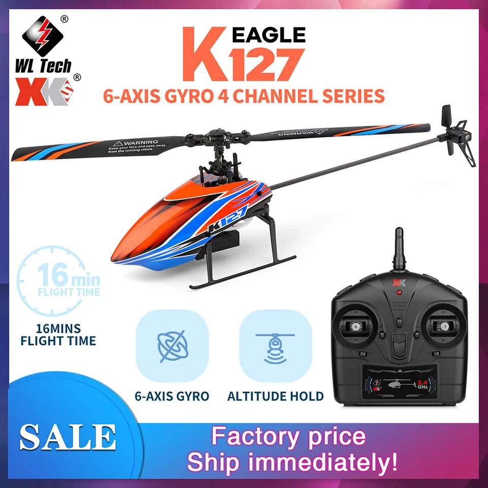 WLtoys K127 Helicopter 2.4G 4CH 6-Aixs Gyroscope Hover Mini RC Helicopter RTF - Image 2 of 4