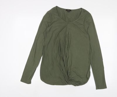 Cupio Damen T-Shirt grün Viskose Basic Größe M Rundhalsausschnitt