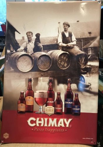 Vintage Chimay Peres Trappistes Authentic Beer Tin Sign