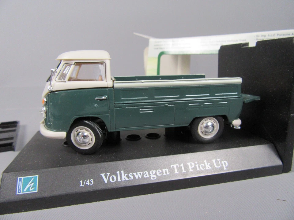 A907 Cararama Hongwell 25104 VW T1 Combi Pick-Up Verde E Grigio 1:43 + Scatola - Immagine 3 di 4