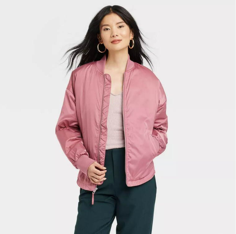 Women's Bomber Jacket A New Day Berry Pink Bliss