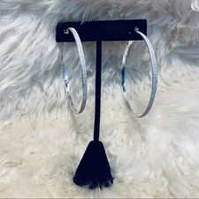 Silver Hoop Earrings 2 Inches Wide