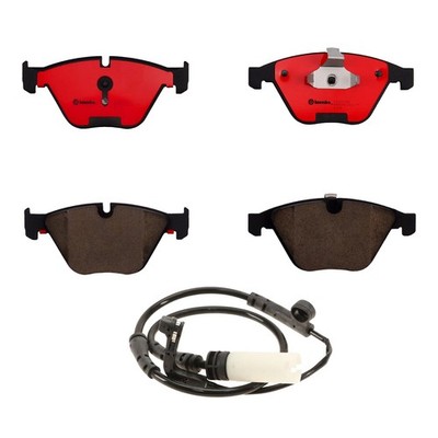 Front Ceramic Brake Pad Set & Wear Sensor Brembo Kit For BMW E60 E61 E63 E65 E66