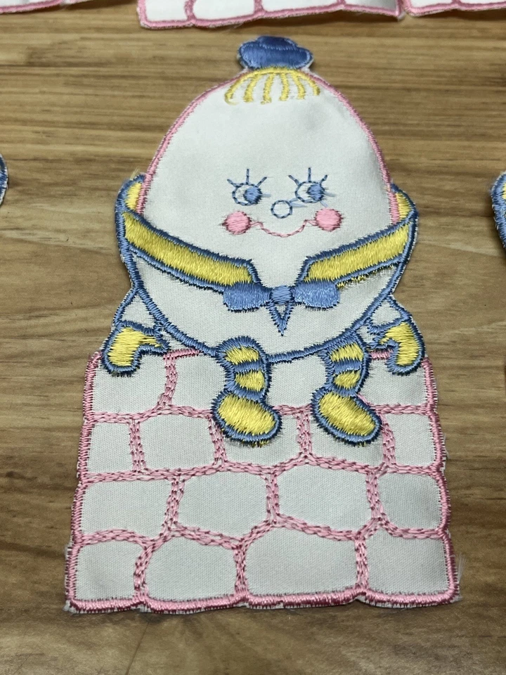 8X Humpty Dumpty Appliqué Patch Egg Baby Embroidered Sewing Nursery Rhyme - Image 3 of 4