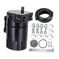Oil Catch Can, 300ML Baffled Catch Can Kit, Universal Aluminum Air Oil Black