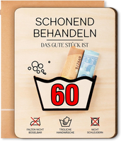 Geldgeschenke Geburtstag 60, Lustige Holz Geburtstagskarte Mit Umschlag FüR Frau