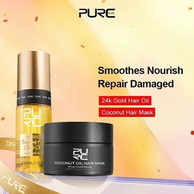 PURC Kokosöl Haarmaske & Pflegendes Haarpflegeöl Keratin Haarkur