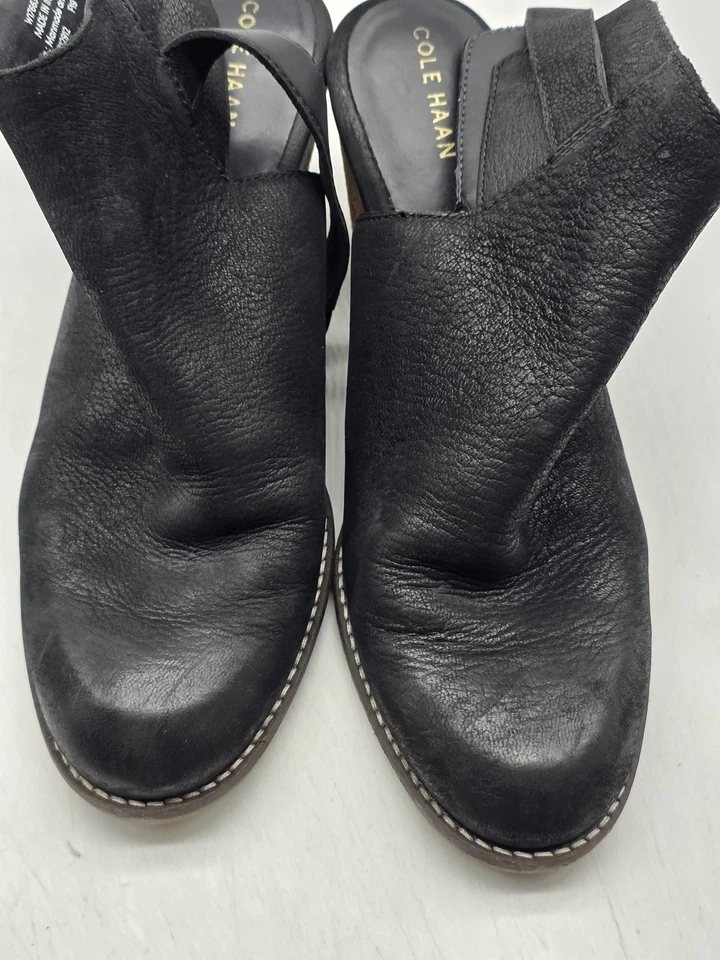 Cole Haan Shoes Womens Size 9 Black pippa Leather Slingback Block Heel Mules - Image 3 of 4