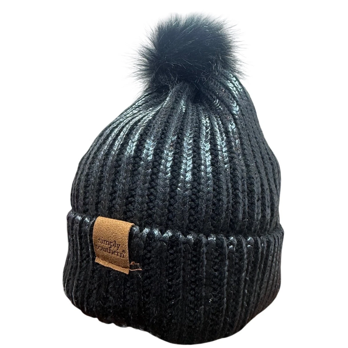 Simply Southern Grey Cable Knit PomPom‎ Beanie Hat Womens One Size Winter Warm il_fullxfull.7437496125_hsrx.jpg main image 2
